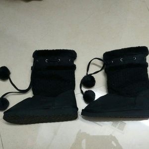 NEW Girl's PomPom Fur &Faux Suede Bo…